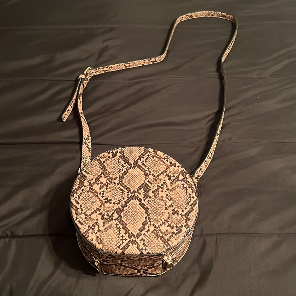 Pink & Brown Snake Print Purse